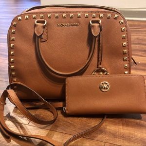 NWOT Michael Kors Studded Bag with Wallet